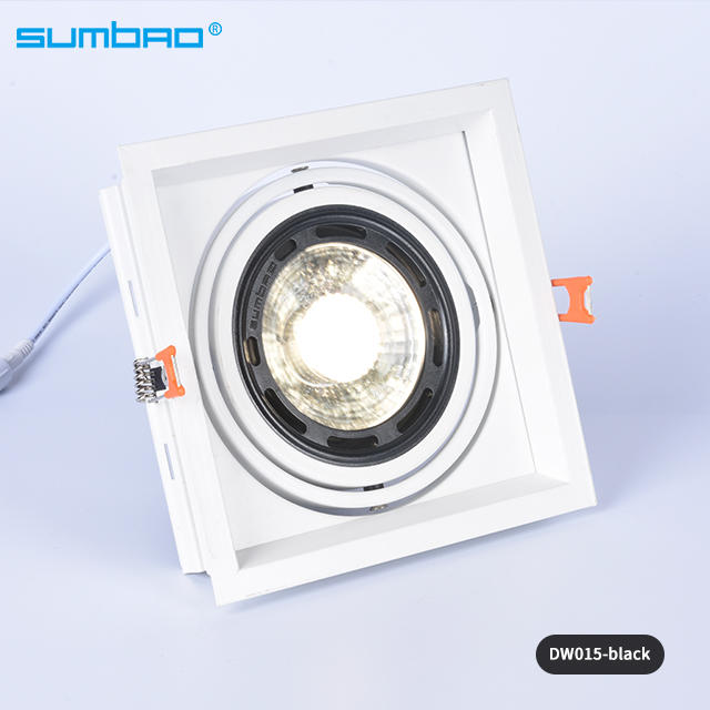Hot selling DW015 18w,24w led recessed square dimmable spotlight anti-glare adjustable beam angle with 155mm cut out