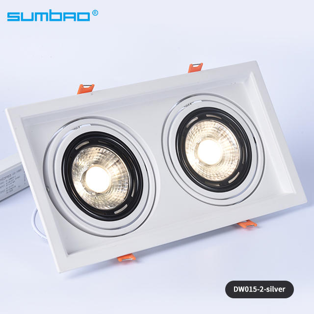 New style 2X18w,2X24w led recessed lamp double head square dimmable spotlight anti-glare adjustable beam angle with 2x155mm cut out