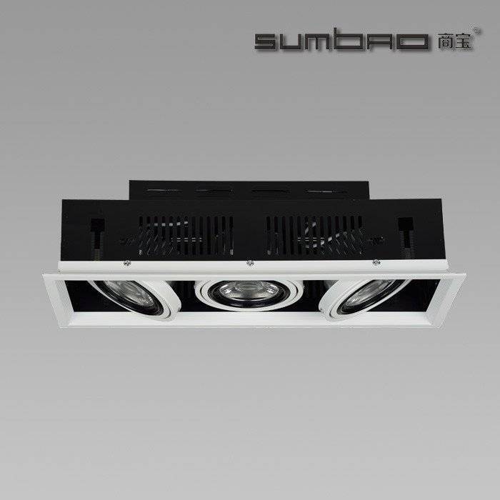 DW072-3 SUMBAO Professional Multi- Head Square Trim Recessed 10W/18W Spotlights for High End Retail Shops