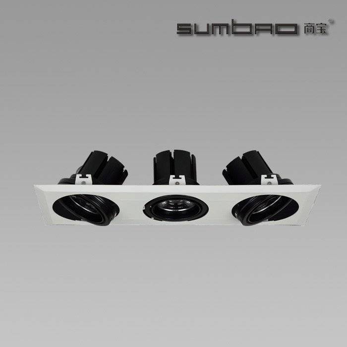 DW019-3 SUMBAO Multi-Head LED luminaires recessed spotlight are ideal for retail accent lighting