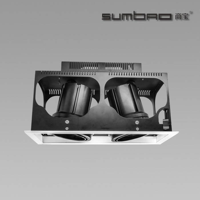 DW030-2 SUMBAO Professional Multi- Head Square Trim Recessed 24W/30W Spotlights for High End Retail Shops