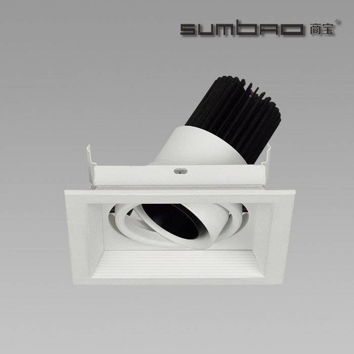 DW031-1 SUMBAO Professional Single- Head Square Trim Recessed 6W10w Low Vottage Spotlights for High End Retail Shops