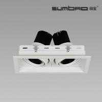 DW031-2  SUMBAO Professional Multi- Head Square Trim Recessed 6W10w Spotlights for High End Retail Shops