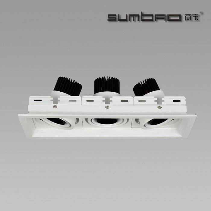 DW031-3 SUMBAO Professional Multi- Head Square Trim Recessed 6W10w Spotlights for High End Retail Shops