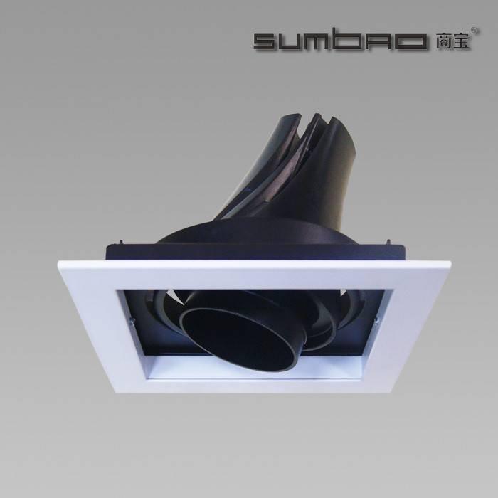 DW042-1 SUMBAO Professional Single Head Square Trim Recessed Spotlights for Retail Shops, Residences, Museums, Hotels, Shopping