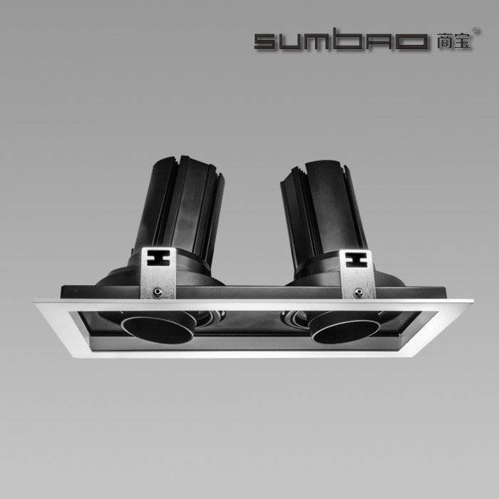 DW052-2 SUMBAO Professional Multi- Head Square Trim Recessed 24W Spotlights for Retail Shops